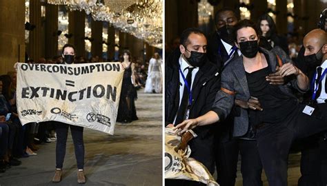 louis vuitton fashion show protestor|french fashion show.